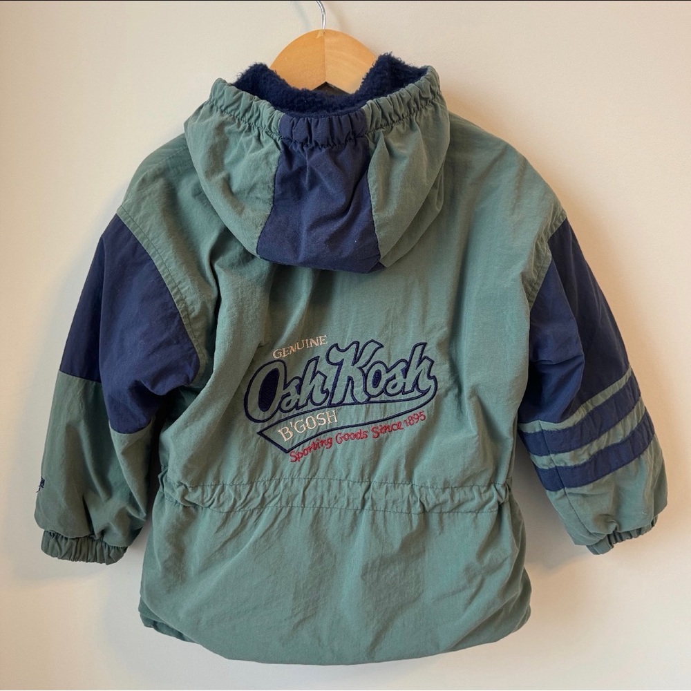 Vintage OshKosh B'gosh Colour Block Hooded Coat with Logo
